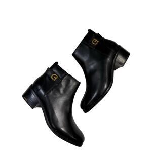 Cole Hann Jolie Buckle Leather Bootie in Black Size 8